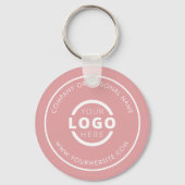 Custom Pink Promotional Business Logo Branded Key Ring (Back)
