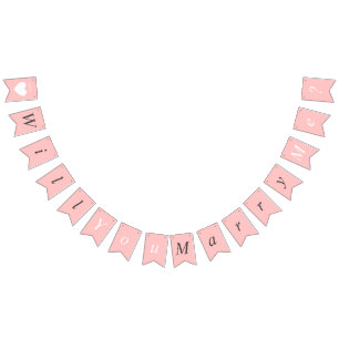 Custom Pink Proposal At Home Will You Marry Me Bunting