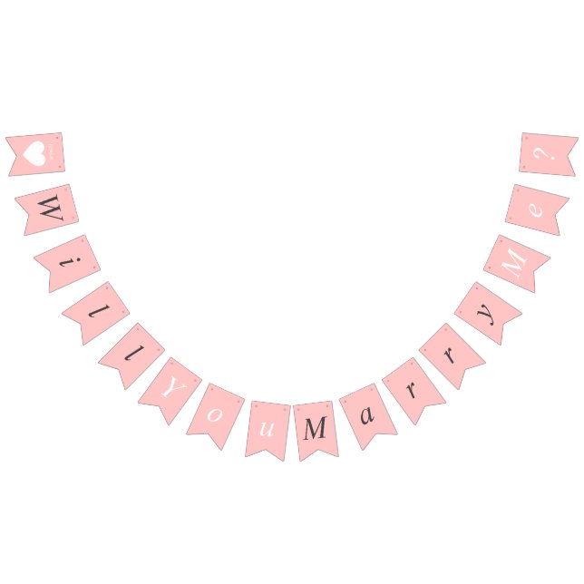 Custom Pink Proposal At Home Will You Marry Me Bunting (All)