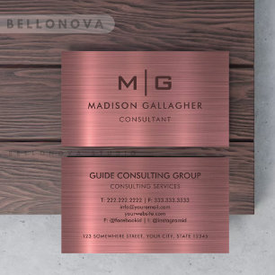 Custom Pink Purple Metal Style Professional Business Card