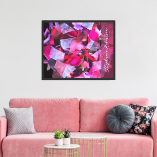 Custom Pink Purple Red Abstract 3D Look Maximalist Canvas Print