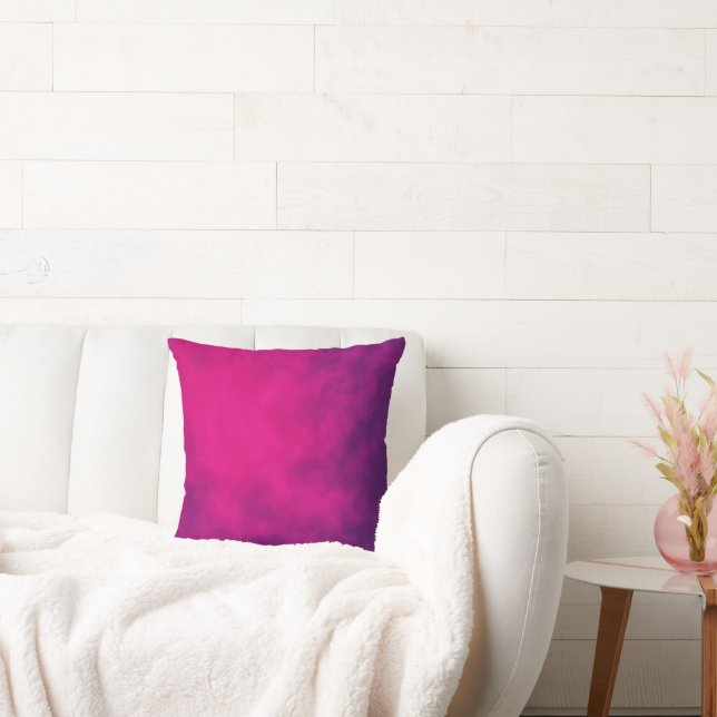 Custom Pink & Purple Smoke Pillow – Black Back (Couch)