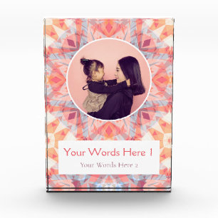 Custom Pink Purple Star Mother’s Day Mom Mama Gift Photo Block