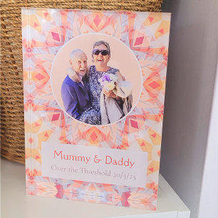 Custom Pink Purple Star Wedding Marriage Gift Photo Block