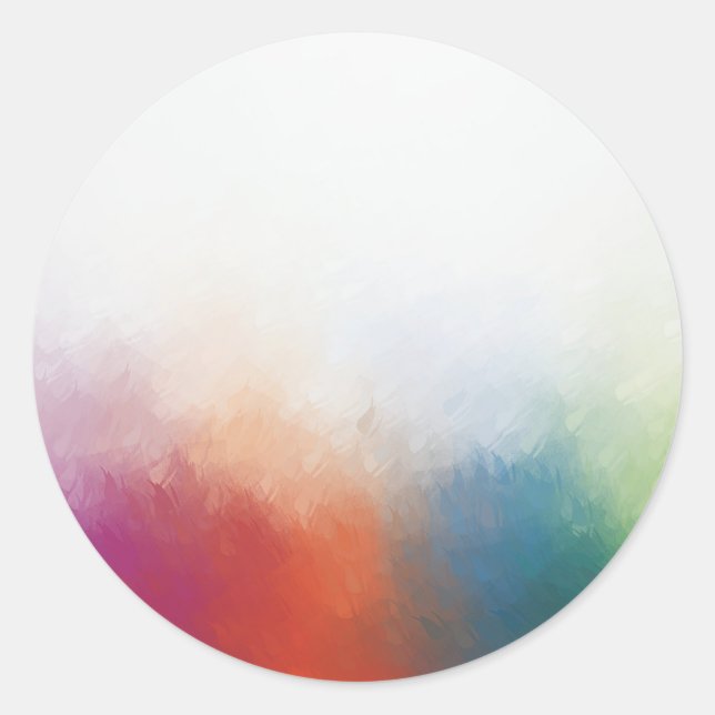 Custom Pink Red Yellow Orange Blue Green Colourful Classic Round Sticker (Front)