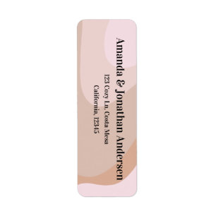 Custom Pink Retro Wave Wedding Return Address  Label