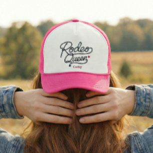 Custom Pink Rodeo Queen Western Bachelorette Party Trucker Hat