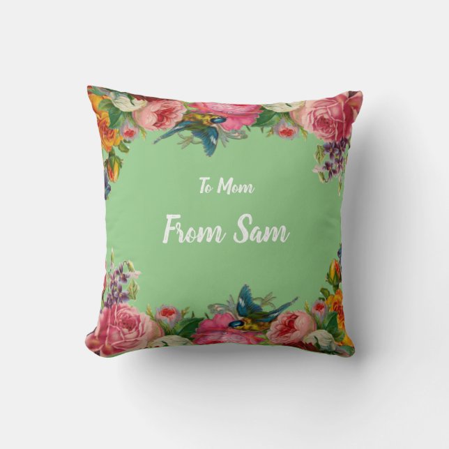 Custom Pink Rose Collection   Throw Pillow (Front)