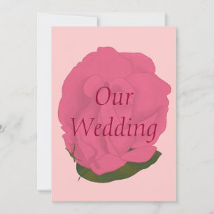 Custom Pink Rose Wedding Invitations