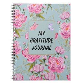 Custom Pink Roses Gratitude Notebook