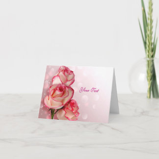 Custom Pink Roses Greeting Card