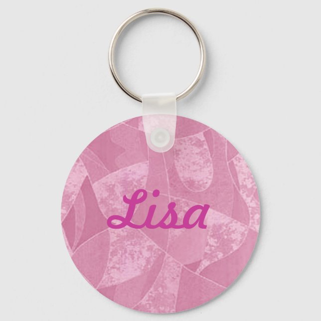 Custom Pink Stain Glass Key Chain (Front)