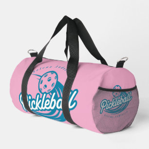 Custom Pink Teal Pickleball Sports Duffel Bag