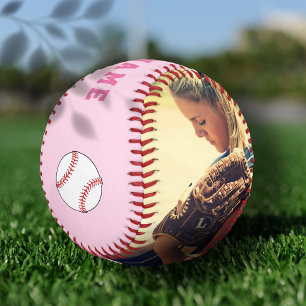 Custom Pink Team Player Name Number Photo  Softball