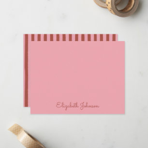 Custom Pink & Terracotta Vertical Stripes  Card