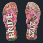 Custom Pink Tulip Flower Bride Flip Flops<br><div class="desc">Add a touch of colour as you get ready for the big day.</div>