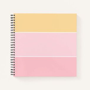 Custom Pink Vanilla Yellow White Striped Template Notebook