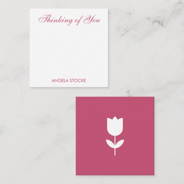 Custom Pink White Flower Card (Front/Back)