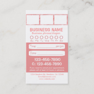 Custom pink white photo appointment cards