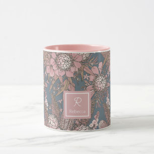 Custom Pink Wild Bush Flower Bouquet Mug