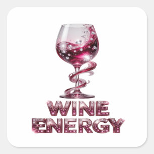Custom Pink WINE ENERGY Sticker Motif