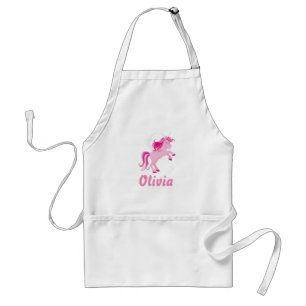 Custom. Pink Winged Unicorn. Standard Apron
