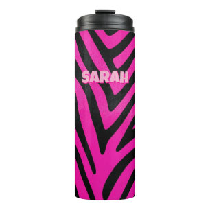Custom Pink Zebra Print  Thermal Tumbler
