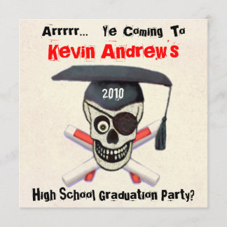 Custom Pirate Graduate Graduation Party Invitation