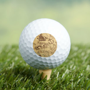 Custom Pirate map land point Family Golf Balls