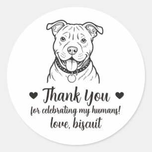 Custom Pitbull Dog Wedding Favour Stickers