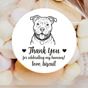 Custom Pitbull Dog Wedding Favour Stickers