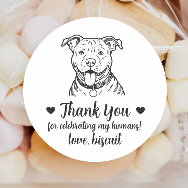 Custom Pitbull Dog Wedding Favour Stickers (Creator Uploaded)