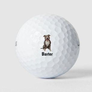 Custom Pitbull Photo Text Personalised Golf Balls
