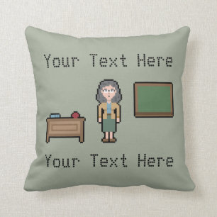 Custom Pixel Female Teacher Cushion
