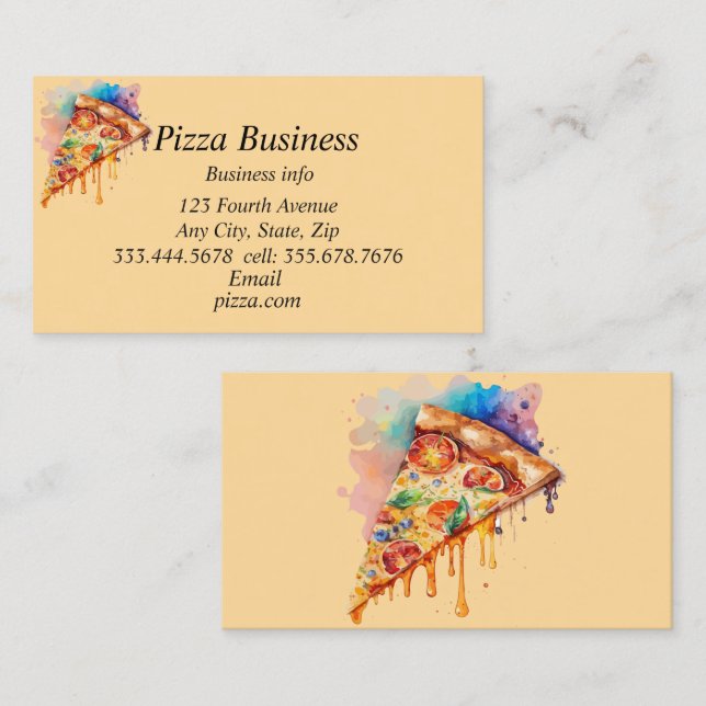 Custom Pizza Business Name Business Card (Front/Back)