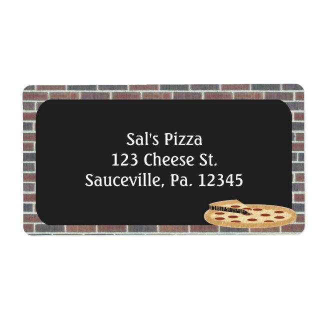 Custom Pizza Product Label Business Label (Front)