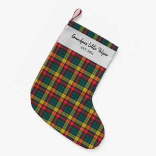 Custom Plaid Clan Buchanan Tartan Check Family Small Christmas Stocking