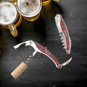 Custom Plaid Groomsman Clan Stewart Tartan Corkscrew