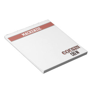 Custom Plaid Pattern Cousin Crew Cousin Squad Notepad