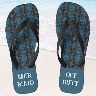 Custom Plaids Funny Beach Retirement Gifts for Dad Thongs
