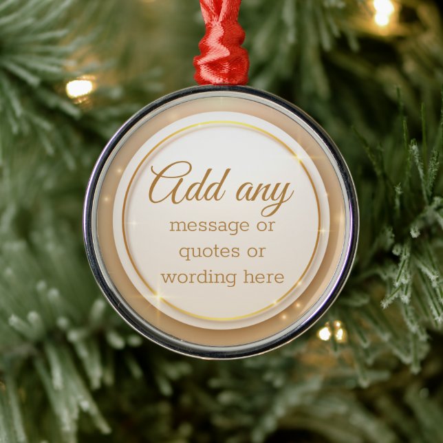 Custom Plain Elegant Gold Holiday Round Ornament (Tree)