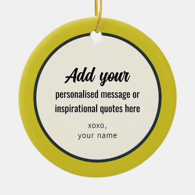 CUSTOM Plain Vintage Retro Elegant Ceramic Ornament (Front)