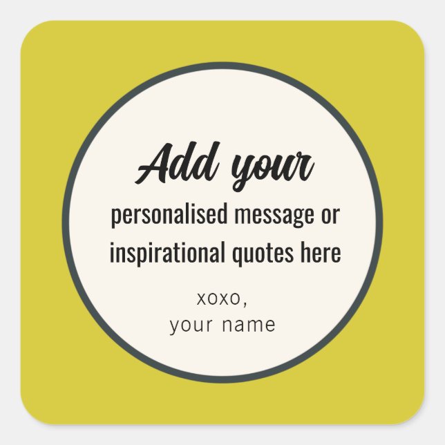 CUSTOM Plain Vintage Retro Elegant Square Sticker (Front)