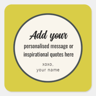 CUSTOM Plain Vintage Retro Elegant Square Sticker