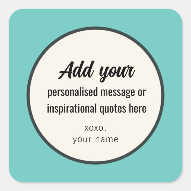 CUSTOM Plain Vintage Retro Elegant Square Sticker (Front)