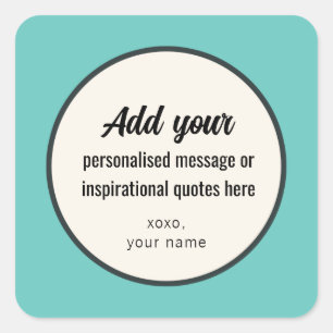CUSTOM Plain Vintage Retro Elegant Square Sticker