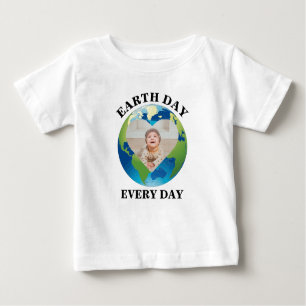 Custom planet heart photo Earth day every day Baby T-Shirt