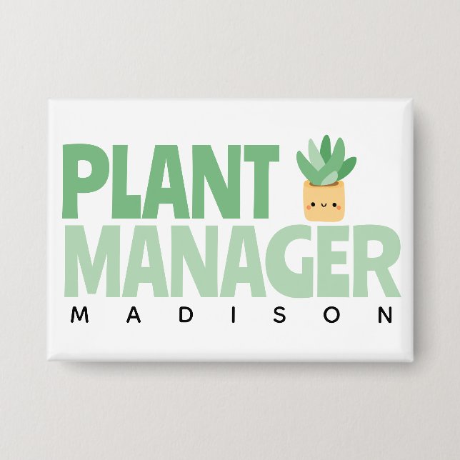 Custom Plant Manager Name Cactus Plant Green Black (Front)