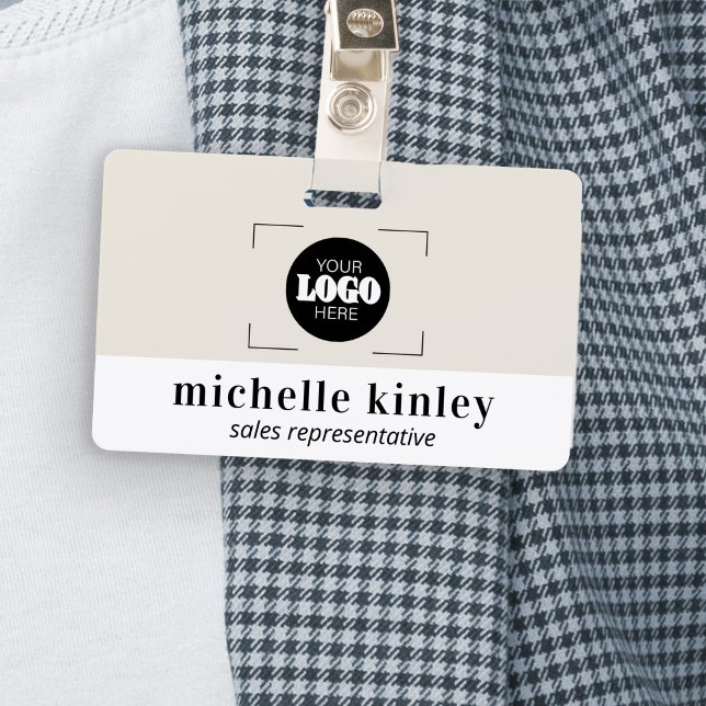 Custom plastic name badge logo QR code ID badge (Creator Uploaded)