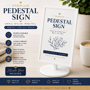 Custom Plastic Pedestal Sign – 8" x 10" Display